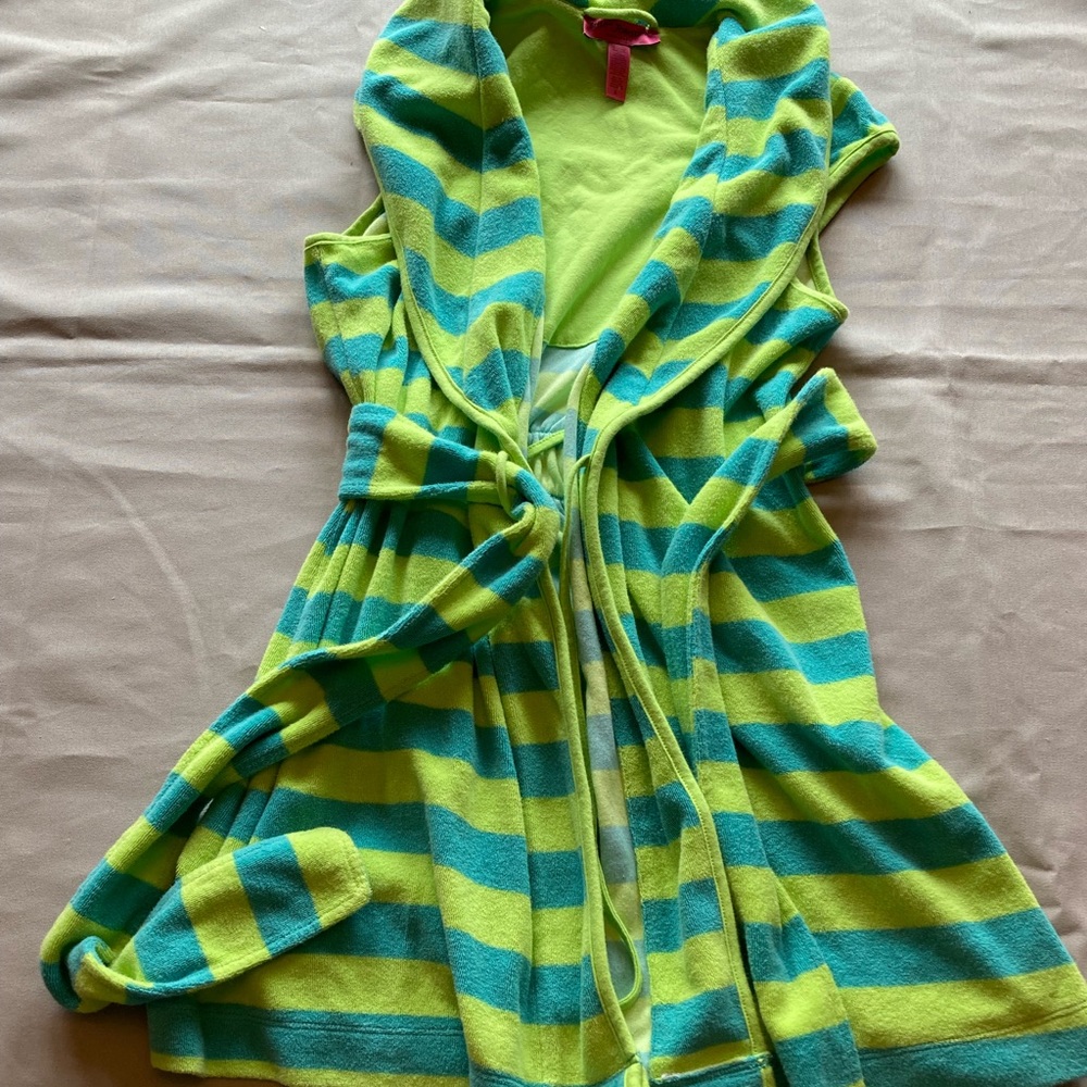 Beach Cover Up Sleeveless Bathrobe Style Small